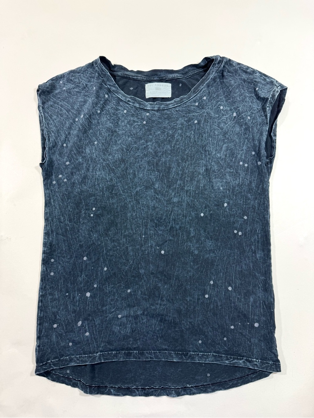 Sol Angeles Acid Wash Splatter Tee Size Small Night Sky